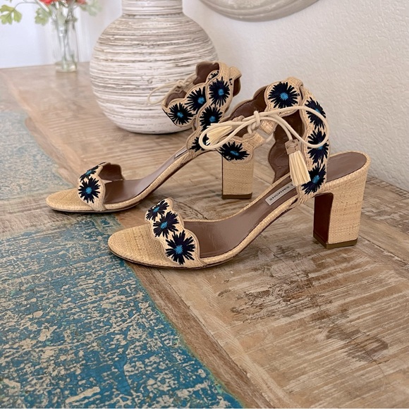 Tabitha Simmons Ollie Raffia Sandals - Picture 2 of 9